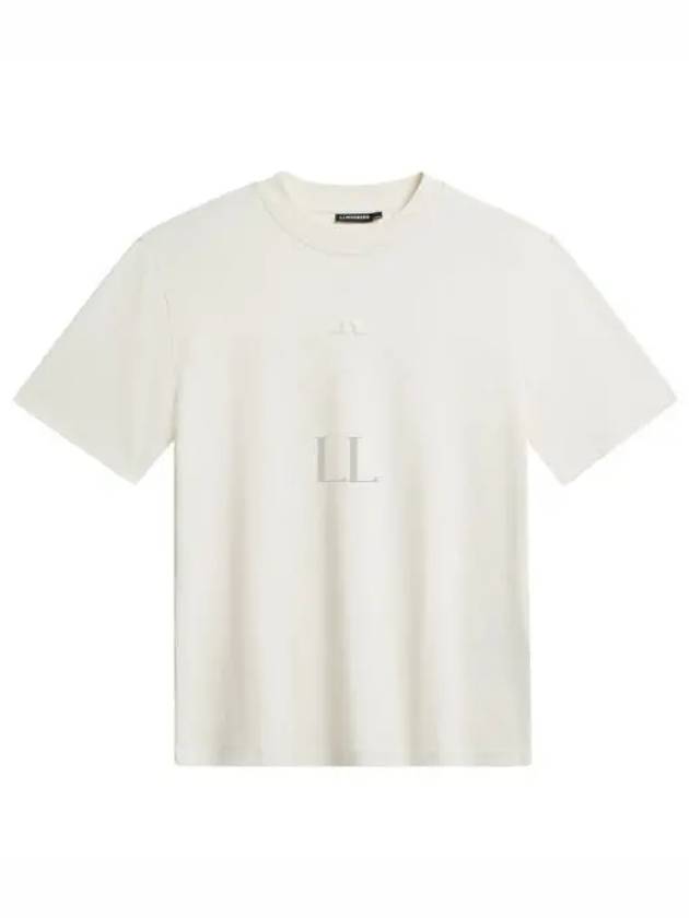 Adan Logo Mock Neck Short Sleeve T-Shirt Cloud White - J.LINDEBERG - BALAAN 2