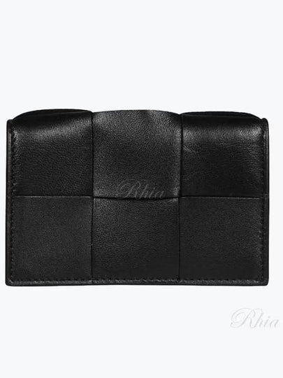 Intrecciato Flap Card Wallet Black - BOTTEGA VENETA - BALAAN 2