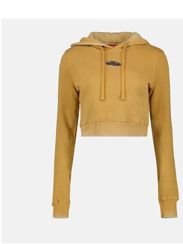 F Slimmy Hood P5 Metal Logo Faded Cut Out Hoodie Mustard Yellow - DIESEL - BALAAN 2