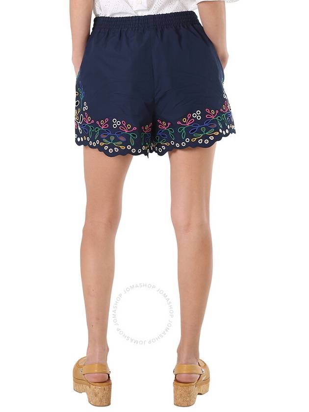 floral embroidery pattern banding shorts navy - CHLOE - BALAAN 4