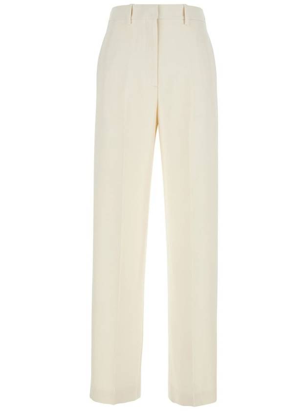 'Admiral' White Pants With Belt Loops In Tech Fabric Woman - THEORY - BALAAN 1