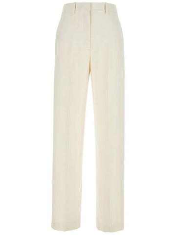 'Admiral' White Pants With Belt Loops In Tech Fabric Woman - THEORY - BALAAN 1