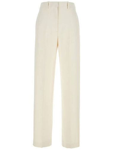 'Admiral' White Pants With Belt Loops In Tech Fabric Woman - THEORY - BALAAN 1