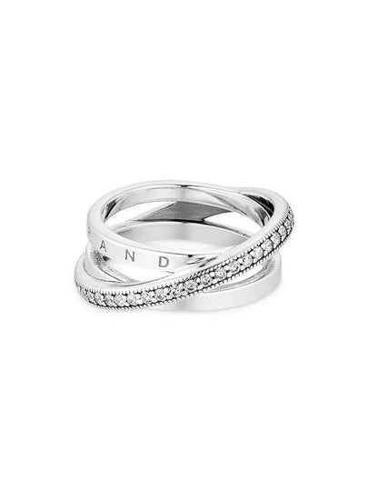 Women's Crossover Pave Triple Band Ring Silver - PANDORA - BALAAN 2