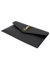 Uptown Grain de Poudre Embossed Leather Clutch Bag Black - SAINT LAURENT - BALAAN 6