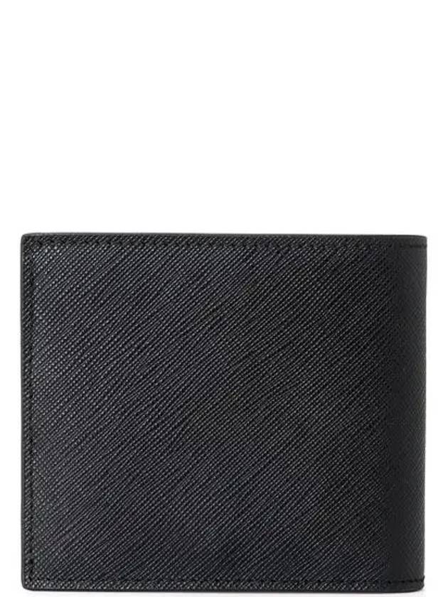 Triangle Logo Embossing Half Wallet Black - PRADA - BALAAN 4