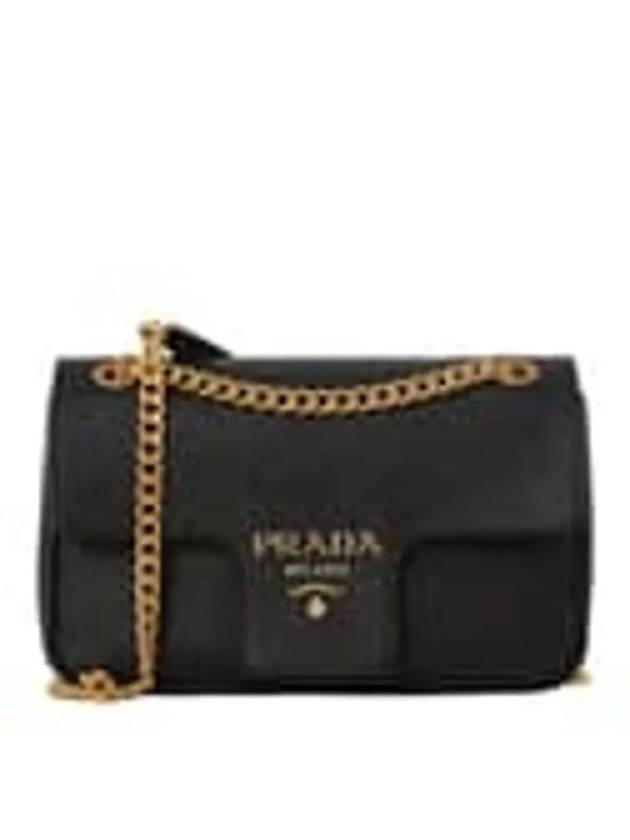 Saffiano Chain Cross Bag Black - PRADA - BALAAN 2