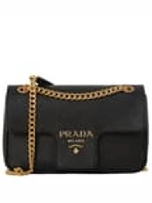 Saffiano Chain Cross Bag Black - PRADA - BALAAN 2