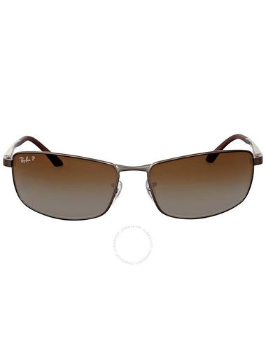 Ray Ban Brown Gradient Rectangular Men's Sunglasses RB3498 029/T5 64 - RAY-BAN - BALAAN 1