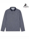 Men s glen check pattern jacquard t shirt 9034GXZP NAVY - BLACK&WHITE - BALAAN 1