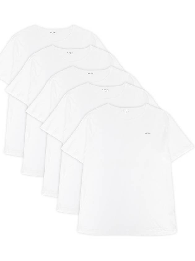 Cotton Short Sleeve Lounge Top 5 Pack Set White - PAUL SMITH - BALAAN 2