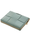 Intrecciato Zip Around Half Wallet Green - BOTTEGA VENETA - BALAAN 5