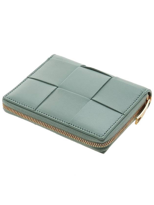 Intrecciato Zip Around Half Wallet Green - BOTTEGA VENETA - BALAAN 5