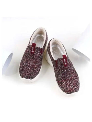 KITSON Uniq tweed slip on burgundy - KITON - BALAAN 1