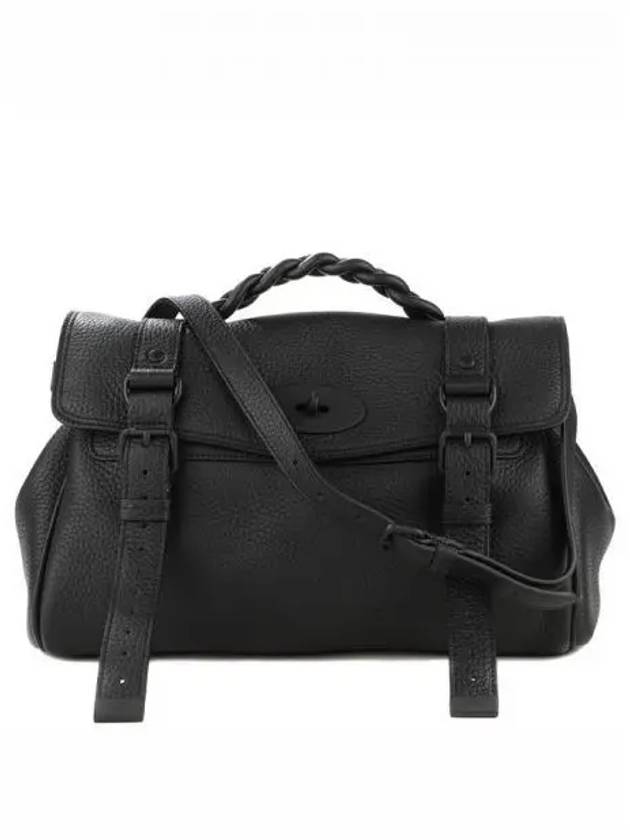 Alexa Medium Heavy Grain Tote Bag Black - MULBERRY - BALAAN 2