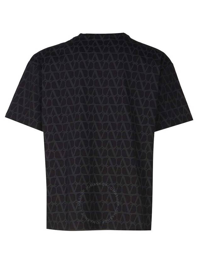 Iconographe Print Cotton Short Sleeve T-Shirt Black - VALENTINO - BALAAN 3