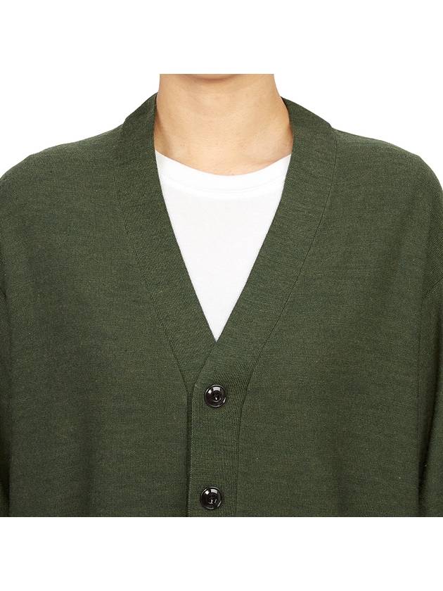 Relaxed Twisted Merino Wool Blend Cardigan Green - LEMAIRE - BALAAN 8