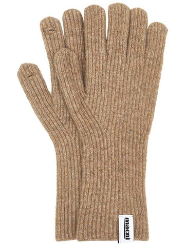 WOOL KNIT GLOVES BEIGE - MACNI - BALAAN 1