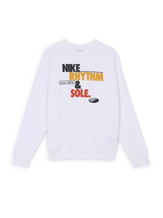 Fleece Crew Sweatshirt White - NIKE - BALAAN 1