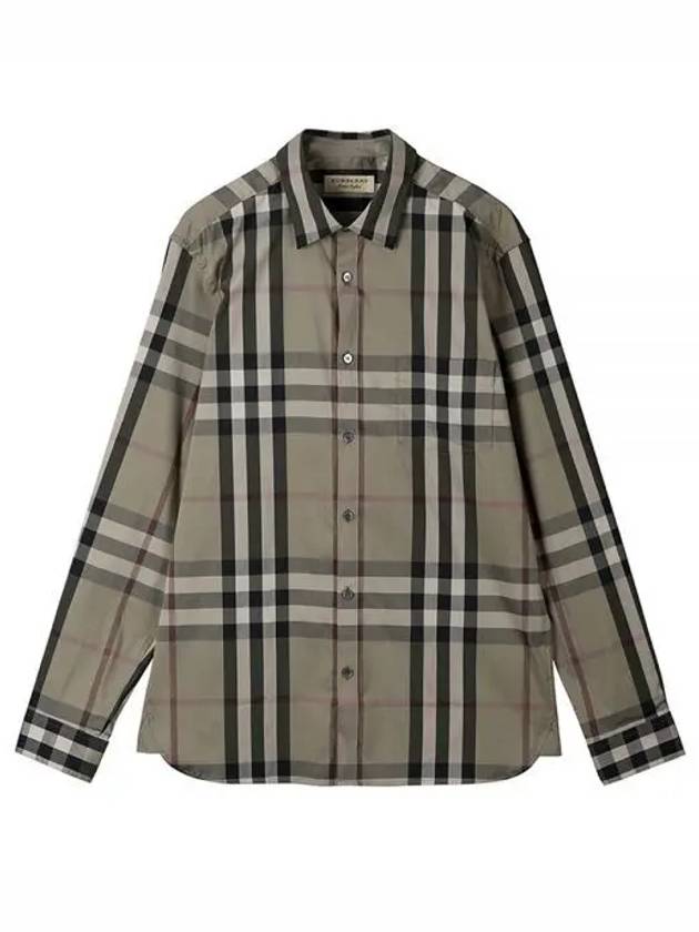 Men's Nelson Check Pattern Long Sleeve Shirt Beige - BURBERRY - BALAAN 2