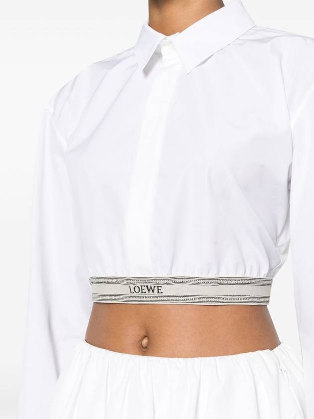 Cropped Cotton Shirt White - LOEWE - BALAAN 3