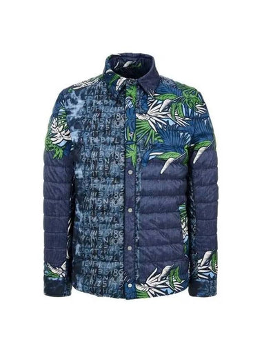 Men s Leaf Graphic Goose Down Padded Jacket Navy 270822 - HERNO - BALAAN 1