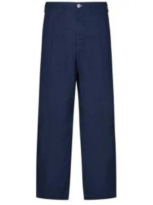 Marina Mid Rise Cotton Canvas Wide Pants Royal Blue - STONE ISLAND - BALAAN 2