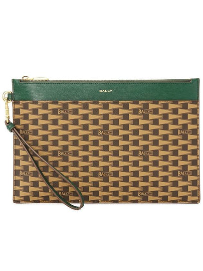 Monogram Pennant Clutch Bag Green Brown - BALLY - BALAAN 2