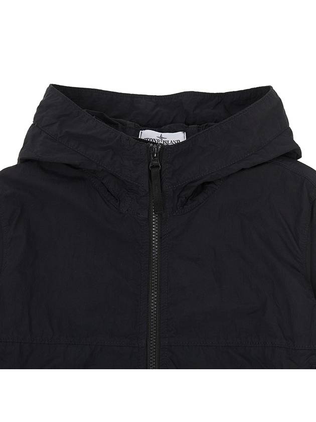 Kids Wappen Patch Wind Zip Up Hoodie Black - STONE ISLAND - BALAAN 5