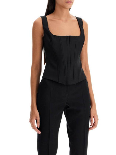 stretch wool corset top with nine words - GIUSEPPE DI MORABITO - BALAAN 2