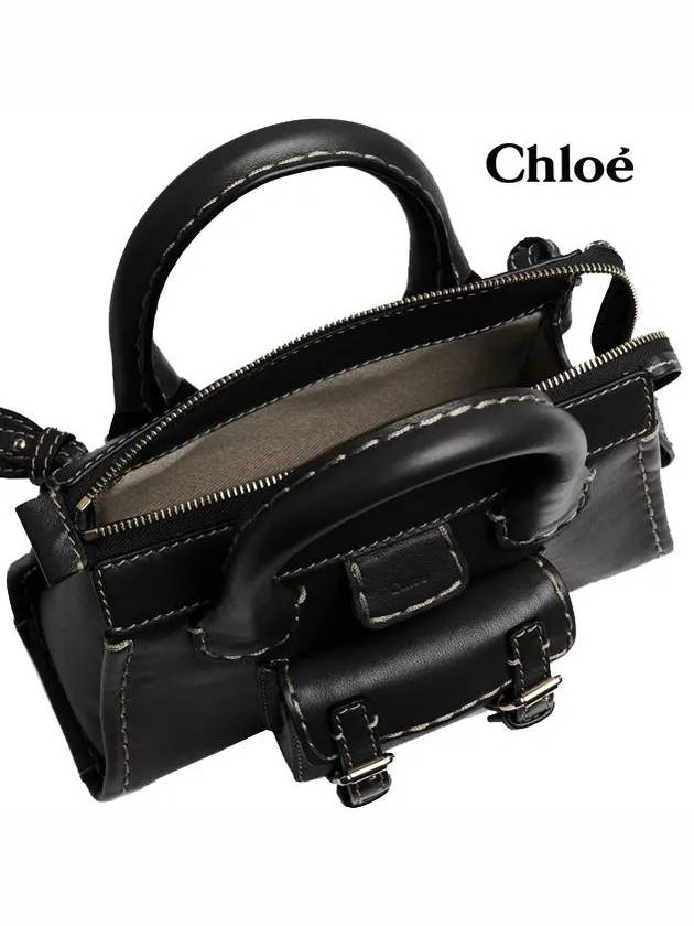 Women's Edith Leather Tote Bag Black - CHLOE - BALAAN 6