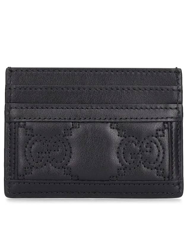 GG Matelassé Card Wallet Black - GUCCI - BALAAN 4