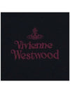 Embroidered Logo Wool Muffler Black 81030007 N401 - VIVIENNE WESTWOOD - BALAAN 4