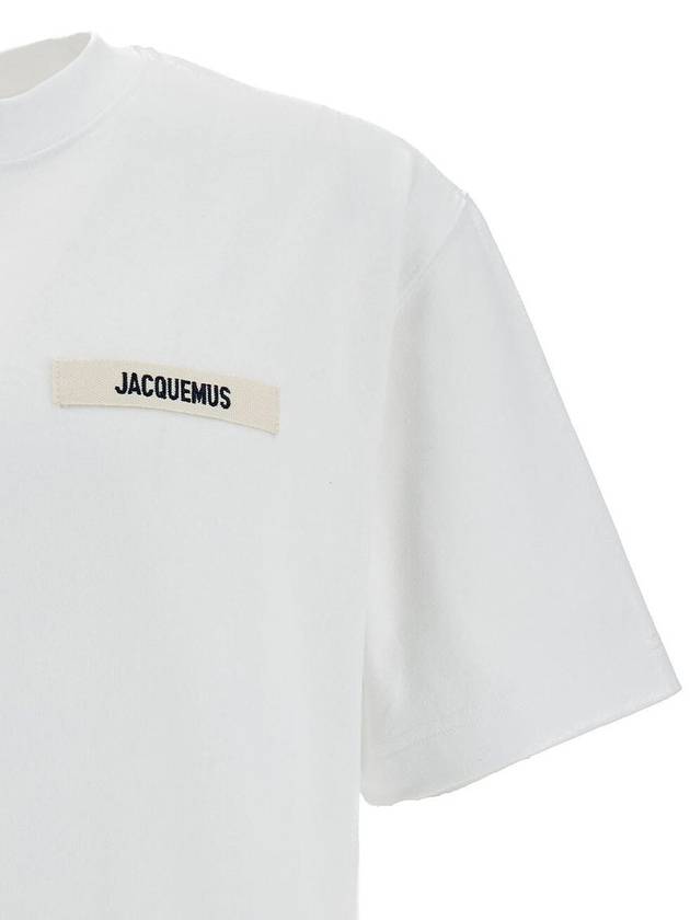 Le Gros Grain Logo Short Sleeve T-Shirt White - JACQUEMUS - BALAAN 4