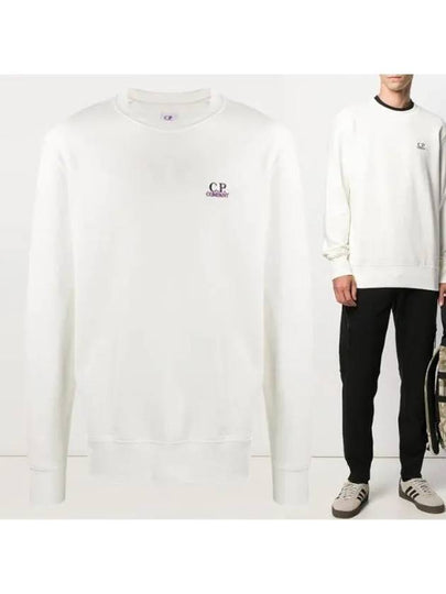 Men's Embroidered Logo Sweatshirt White - CP COMPANY - BALAAN 2