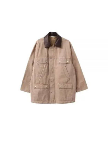 WASHED ORGANIC CANVAS HUNTING BLOUSON LIGHT BROWN A24AB01HG - AURALEE - BALAAN 1