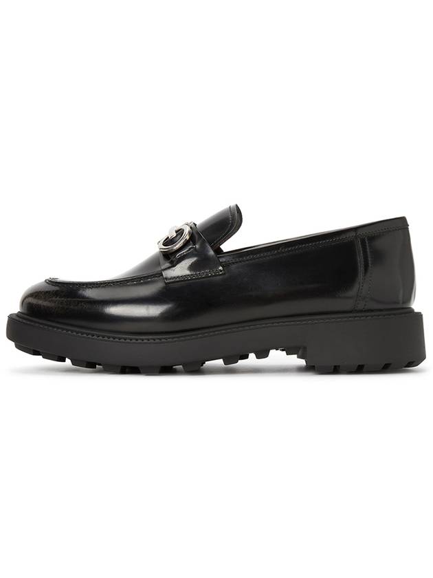 Gancini Ornament Leather Loafer Sparrow - SALVATORE FERRAGAMO - BALAAN 5