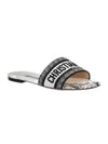 Dway Paris Motif Embroidery Cotton Slippers Black White - DIOR - BALAAN 2