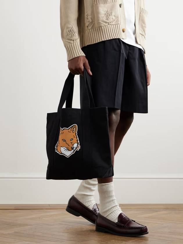 Bold Fox Head Eco Bag Black - MAISON KITSUNE - BALAAN 5