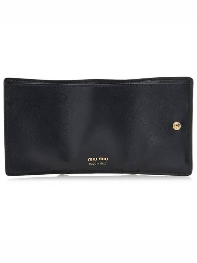 Matelasse Logo Leather Half Wallet Black - MIU MIU - BALAAN 11