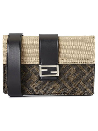 Men's Baguette Cross Bag Beige Brown - FENDI - BALAAN 1