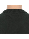 Logo Patch Crew Neck Wool Knit Top Khaiki - STONE ISLAND - BALAAN 9