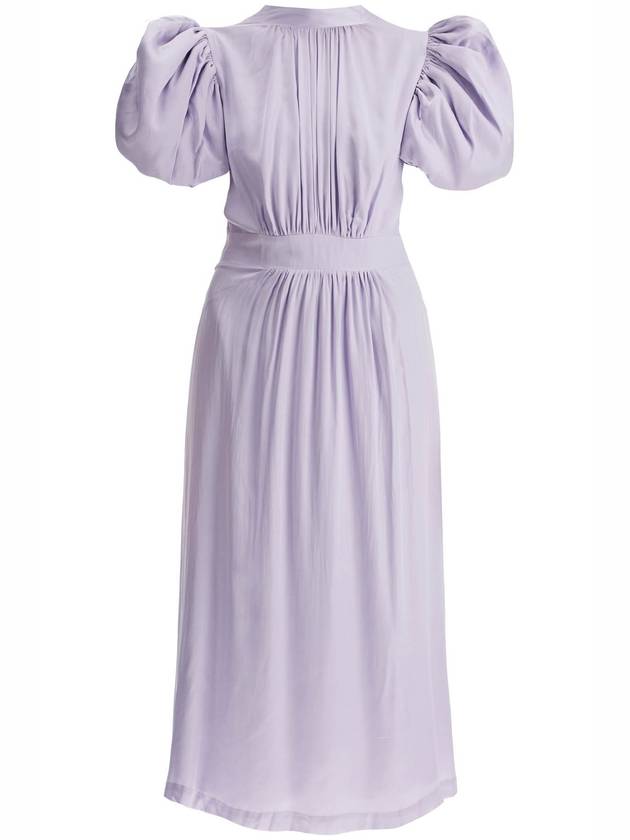 midi satin dress with puff sleeves - ROTATE - BALAAN 1