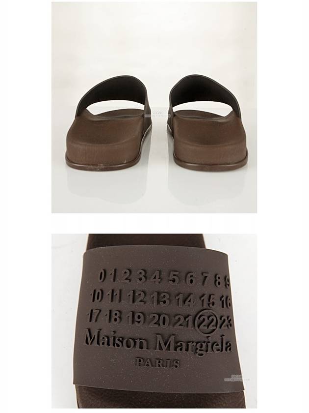 Men's Logo Rubber Slippers Brown - MAISON MARGIELA - BALAAN.