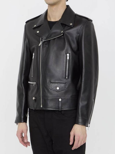 Classic Motorcycle Jacket in Lambskin Black - SAINT LAURENT - BALAAN 2