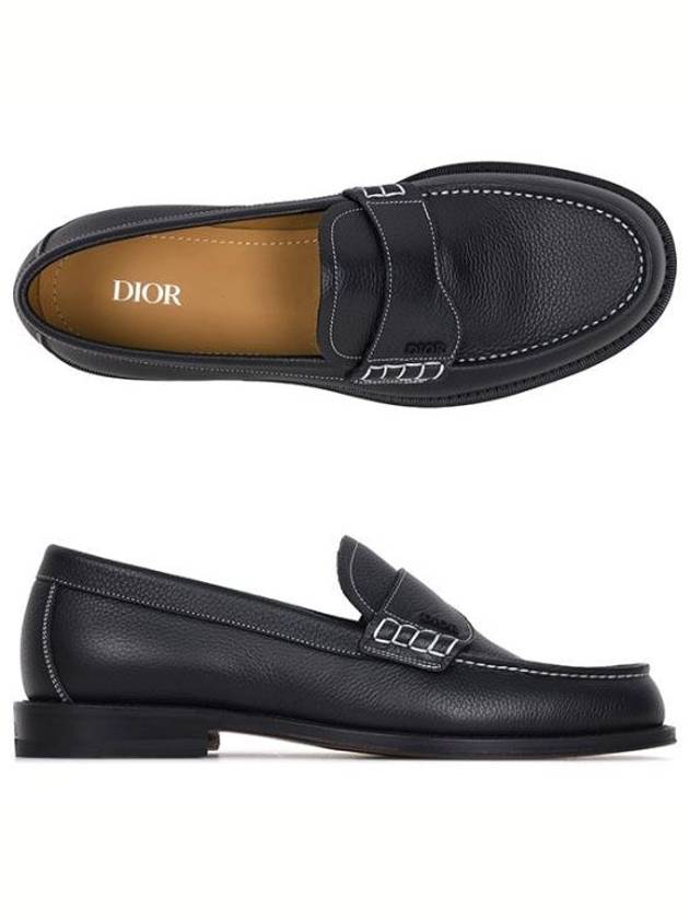 Granville Grained Calfskin Loafers Black - DIOR - BALAAN 2