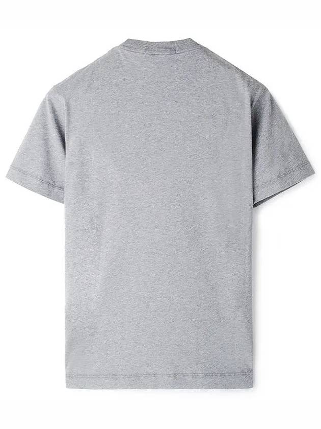 Logo Print Short Sleeve T-Shirt Grey - STONE ISLAND - BALAAN 3