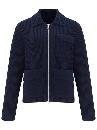 100 wool 3 pocket zip up knit cardigan - RS9SEOUL - BALAAN 1