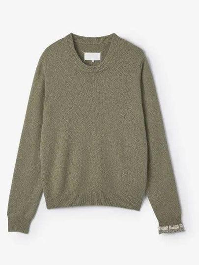 Stitched Round Neck Wool Knit Top Green - MAISON MARGIELA - BALAAN 2