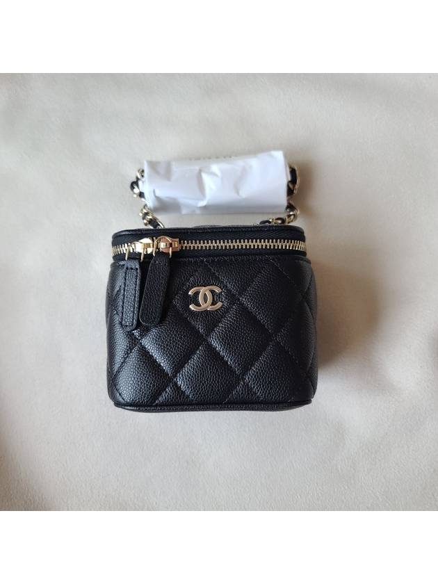 CC Logo Classic Vanity Small Cosmetic Case Mini Bag Black - CHANEL - BALAAN 10